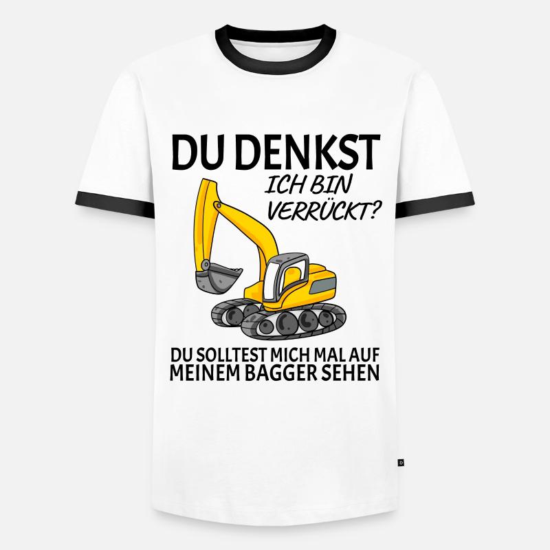 Baggerfahrer Bagger - Männer Kontrast-T-Shirt - Weiß/Schwarz