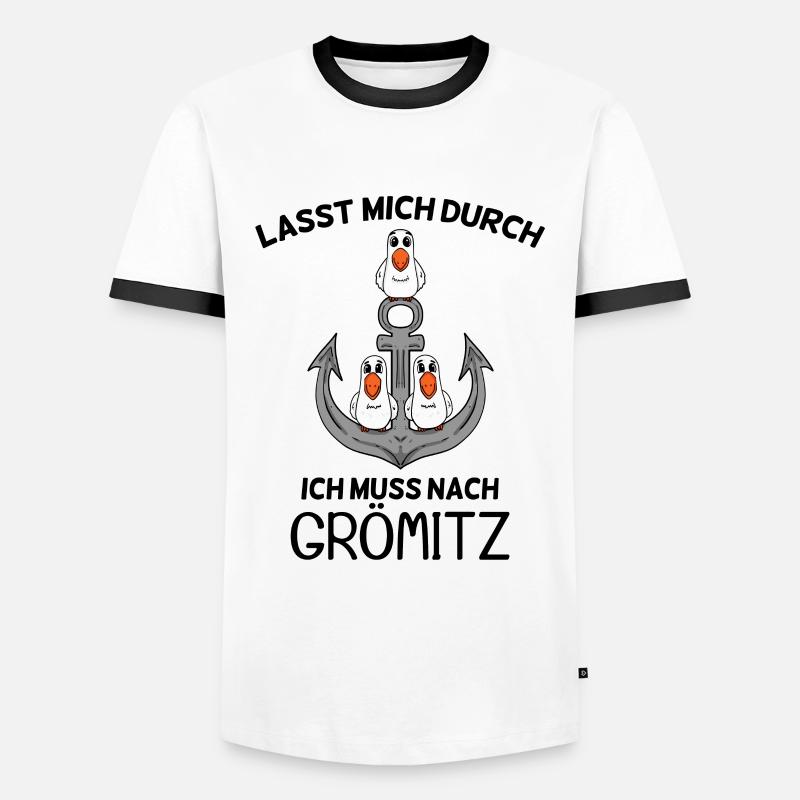 Grömitz Ostsee Spruch Geschenk - Männer Kontrast-T-Shirt - Weiß/Schwarz