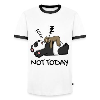 Sloth and panda - Men's Ringer Shirt - white/black - Front - AI Model Female 172 light (172cm) & AI Model Male 178 dark (178cm)