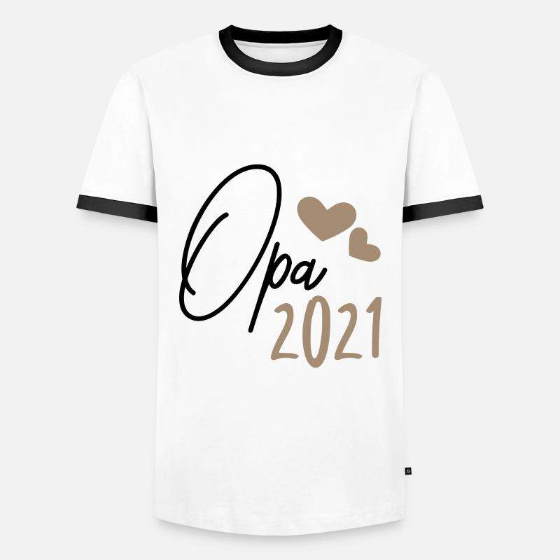 Opa 2021 - Männer Kontrast-T-Shirt - Weiß/Schwarz