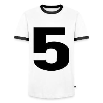 5 - Männer Kontrast-T-Shirt - Weiß/Schwarz - Vorne - AI Model Female 172 light (172cm) & AI Model Male 178 dark (178cm)