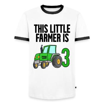 Tractor 3 years boy - Men's Ringer Shirt - white/black - Front - AI Model Female 172 light (172cm) & AI Model Male 178 dark (178cm)