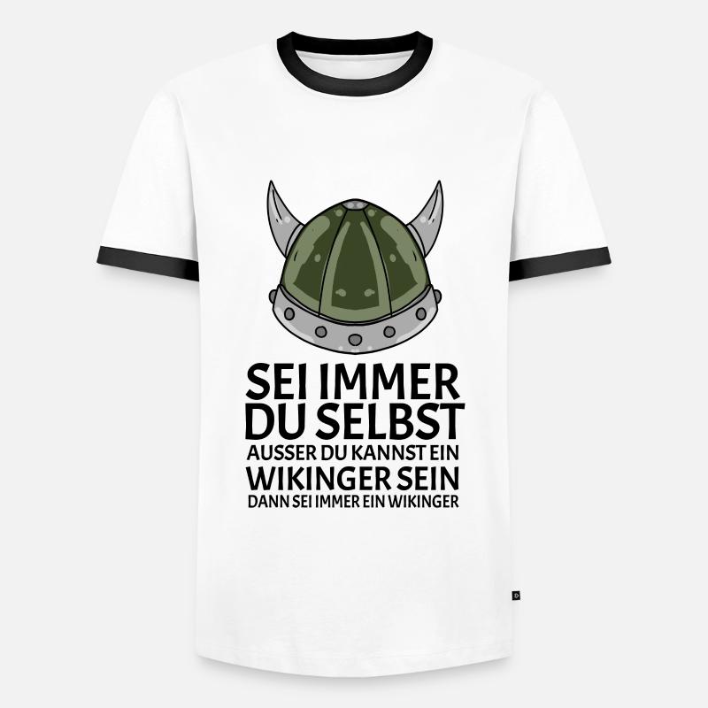 Wikinger Spruch - Männer Kontrast-T-Shirt - Weiß/Schwarz