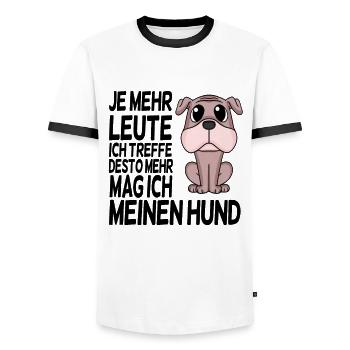Hundebesitzer Spruch Hunde Hunde - Männer Kontrast-T-Shirt - Weiß/Schwarz - Vorne - AI Model Female 172 light (172cm) & AI Model Male 178 dark (178cm)