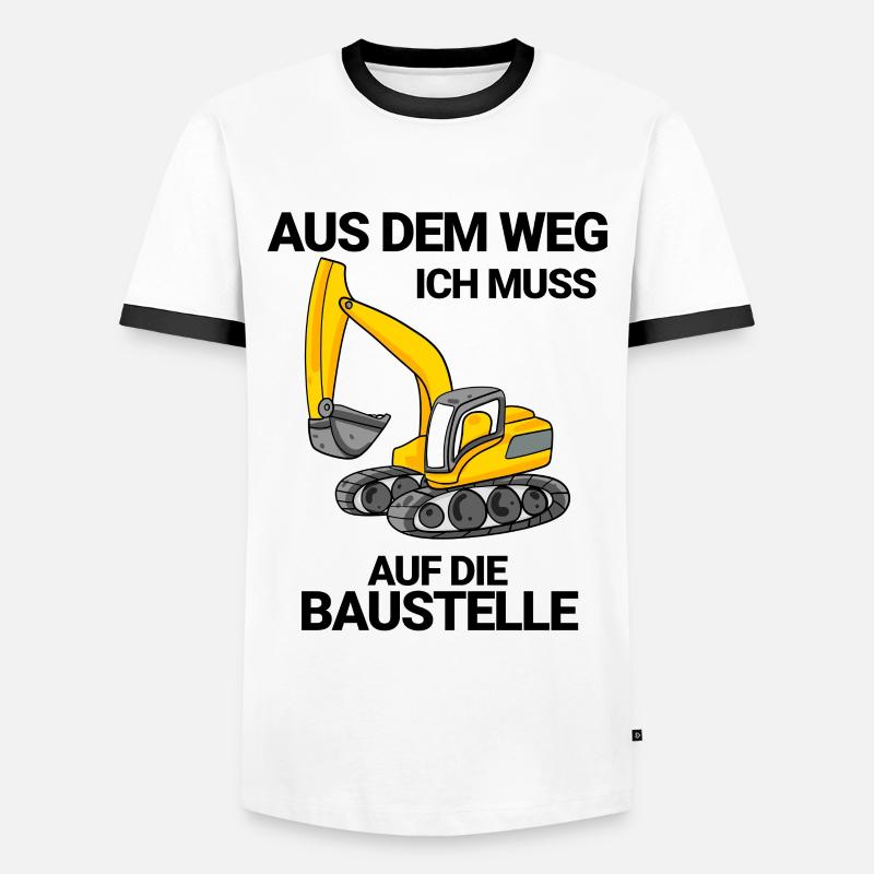 Baggerfahrer Bagger Baustelle Spruch - Männer Kontrast-T-Shirt - Weiß/Schwarz