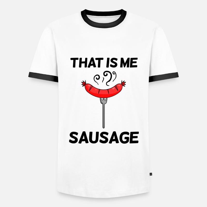 Wurst Spruch lustig - Männer Kontrast-T-Shirt - Weiß/Schwarz