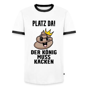 Kacke König - Männer Kontrast-T-Shirt - Weiß/Schwarz - Vorne - AI Model Female 172 light (172cm) & AI Model Male 178 dark (178cm)