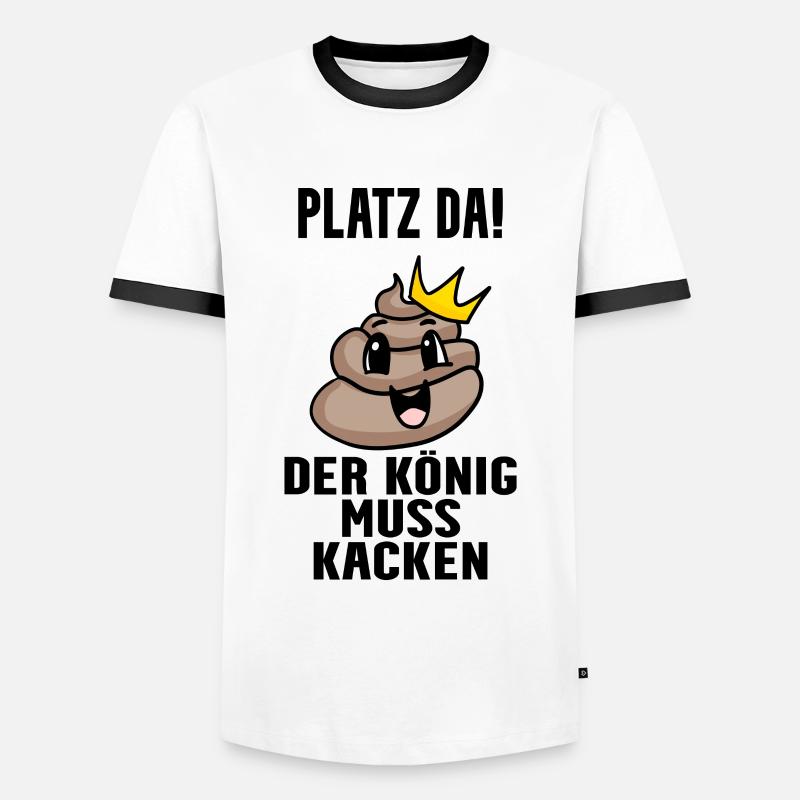 Kacke König - Männer Kontrast-T-Shirt - Weiß/Schwarz
