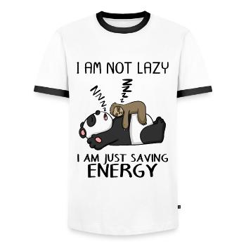 Lustiger Faultier Panda Spruch lustig Geschenk - Männer Kontrast-T-Shirt - Weiß/Schwarz - Vorne - AI Model Female 172 light (172cm) & AI Model Male 178 dark (178cm)