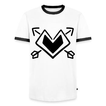 Flèche de cœur - T-shirt contrasté Homme - blanc/noir - Devant - AI Model Female 172 light (172cm) & AI Model Male 178 dark (178cm)