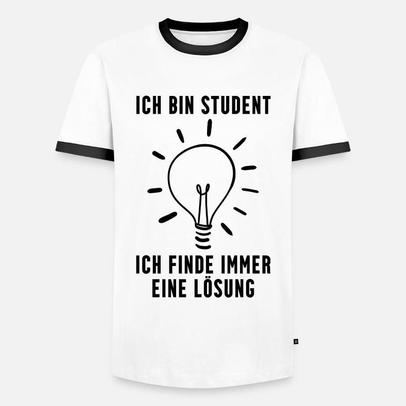 Student - Männer Kontrast-T-Shirt - Weiß/Schwarz