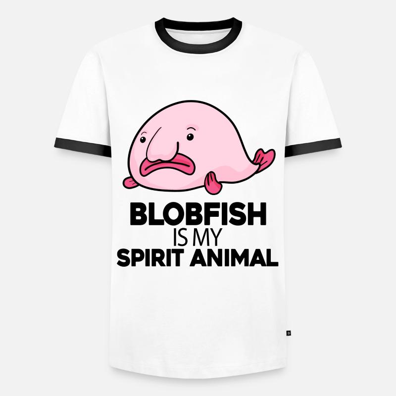 Blobfisch Fisch - Männer Kontrast-T-Shirt - Weiß/Schwarz
