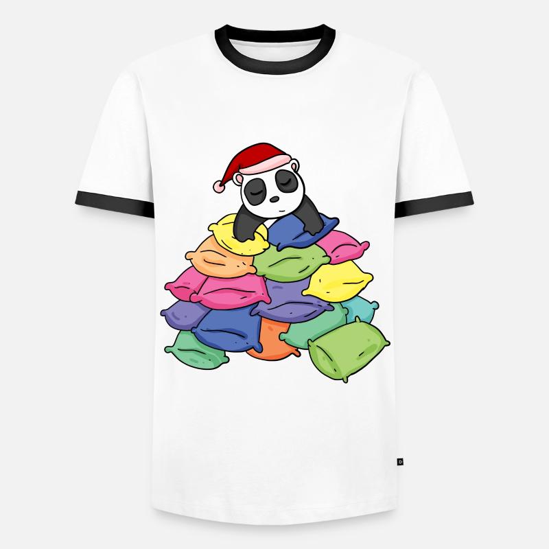 Panda and pillows - Men's Ringer Shirt - white/black