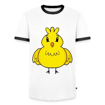 Duck Chick Duckling Bird - Men's Ringer Shirt - white/black - Front - AI Model Female 172 light (172cm) & AI Model Male 178 dark (178cm)