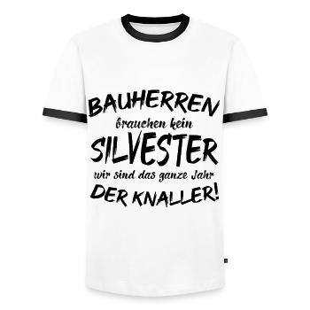 Bauherr - Männer Kontrast-T-Shirt - Weiß/Schwarz - Vorne - AI Model Female 172 light (172cm) & AI Model Male 178 dark (178cm)