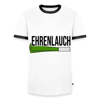 Lauch Spruch - Männer Kontrast-T-Shirt - Weiß/Schwarz - Vorne - AI Model Female 172 light (172cm) & AI Model Male 178 dark (178cm)