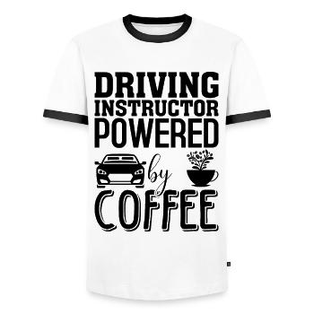 Driving instructor saying Gift Driving License Funny - Men's Ringer Shirt - white/black - Front - AI Model Female 172 light (172cm) & AI Model Male 178 dark (178cm)