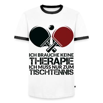 Tischtennis Spieler Tischtennisschläger Geschenk - Männer Kontrast-T-Shirt - Weiß/Schwarz - Vorne - AI Model Female 172 light (172cm) & AI Model Male 178 dark (178cm)