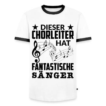 Chorleiter Kapellmeister Chormusik Spruch Geschenk - Männer Kontrast-T-Shirt - Weiß/Schwarz - Vorne - AI Model Female 172 light (172cm) & AI Model Male 178 dark (178cm)