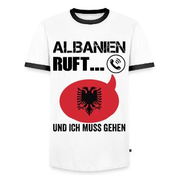 Albanien Albaner Spruch - Männer Kontrast-T-Shirt - Weiß/Schwarz - Vorne - AI Model Female 172 light (172cm) & AI Model Male 178 dark (178cm)