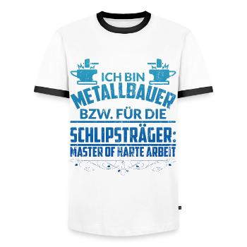Metallbauer Metallbau Schmied Azubi Geschenk - Männer Kontrast-T-Shirt - Weiß/Schwarz - Vorne - AI Model Female 172 light (172cm) & AI Model Male 178 dark (178cm)