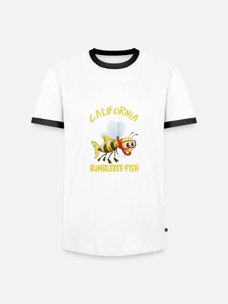 California Bumblebee Fish - Men's Ringer Shirt - white/black
