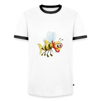 Kalifornischer Hummel Fisch - Männer Kontrast-T-Shirt - Weiß/Schwarz - Vorne - AI Model Female 172 light (172cm) & AI Model Male 178 dark (178cm)
