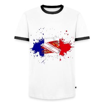 Splash Tricolore Elsass - Männer Kontrast-T-Shirt - Weiß/Schwarz - Vorne - AI Model Female 172 light (172cm) & AI Model Male 178 dark (178cm)