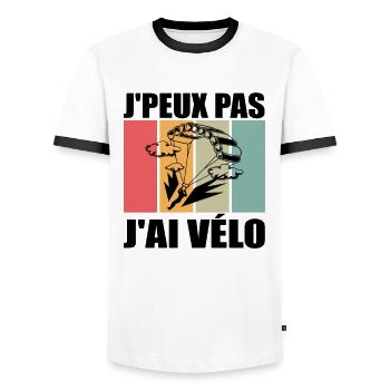J'Peux Pas J'ai Parachute Idée Cadeau Parachutiste - T-shirt contrasté Homme - blanc/noir - Devant - AI Model Female 172 light (172cm) & AI Model Male 178 dark (178cm)