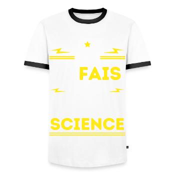 Je le fais pour la Science - T-shirt contrasté Homme - blanc/noir - Devant - AI Model Female 172 light (172cm) & AI Model Male 178 dark (178cm)