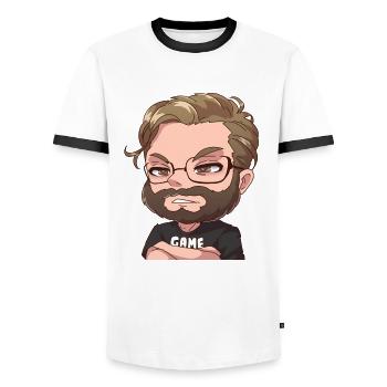 Genervter Manny - Männer Kontrast-T-Shirt - Weiß/Schwarz - Vorne - AI Model Female 172 light (172cm) & AI Model Male 178 dark (178cm)