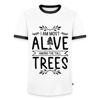 Natur Baum Bäume - Männer Kontrast-T-Shirt - Weiß/Schwarz - Vorne - AI Model Female 172 light (172cm) & AI Model Male 178 dark (178cm)