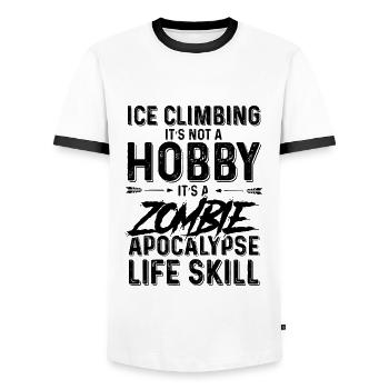 Escalade de glace - T-shirt contrasté Homme - blanc/noir - Devant - AI Model Female 172 light (172cm) & AI Model Male 178 dark (178cm)