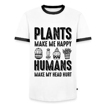 Gärtnerei Pflanzen witziger spruch - Männer Kontrast-T-Shirt - Weiß/Schwarz - Vorne - AI Model Female 172 light (172cm) & AI Model Male 178 dark (178cm)