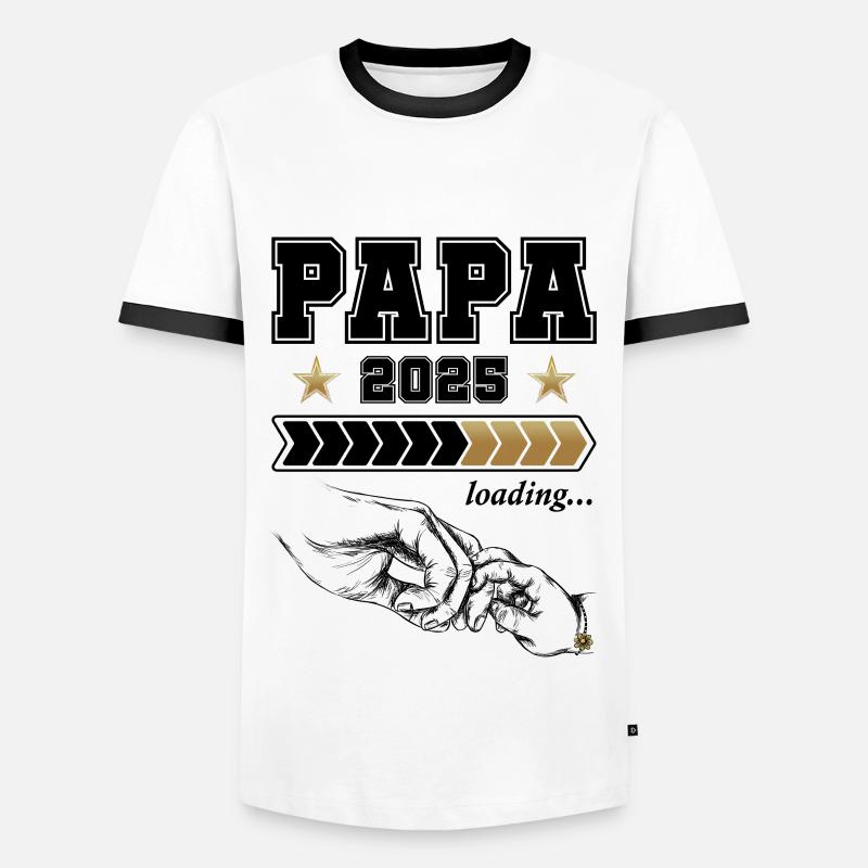 Papa 2025 Loading - Männer Kontrast-T-Shirt - Weiß/Schwarz