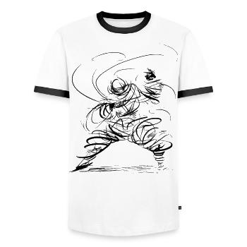Kungfu Magician - Men's Ringer Shirt - white/black - Front - AI Model Female 172 light (172cm) & AI Model Male 178 dark (178cm)