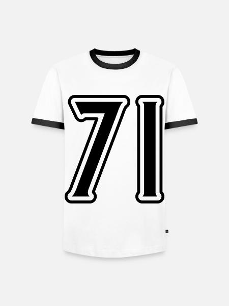 71 Number Symbol - Men's Ringer Shirt - white/black