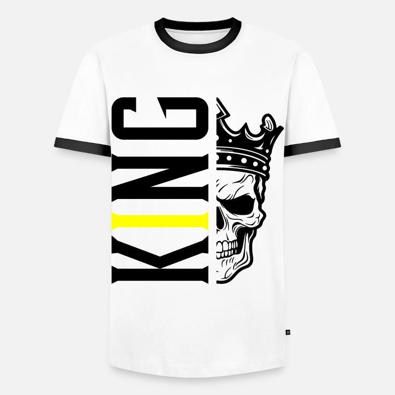 King Skull - Men's Ringer Shirt - white/black