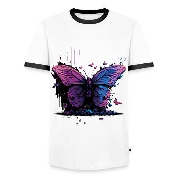 Schmetterling Schönheit Vaporwave - Männer Kontrast-T-Shirt - Weiß/Schwarz - Vorne - AI Model Female 172 light (172cm) & AI Model Male 178 dark (178cm)