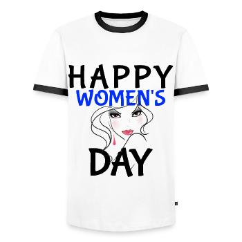 Fête des mères - Bonne fête des mères - T-shirt contrasté Homme - blanc/noir - Devant - AI Model Female 172 light (172cm) & AI Model Male 178 dark (178cm)