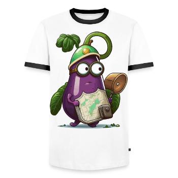 Auberginen-Expeditionen - Männer Kontrast-T-Shirt - Weiß/Schwarz - Vorne - AI Model Female 172 light (172cm) & AI Model Male 178 dark (178cm)
