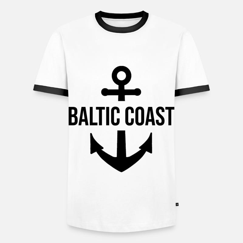 anker baltic coast - Männer Kontrast-T-Shirt - Weiß/Schwarz