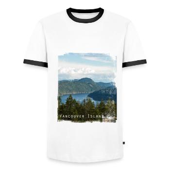vancouver island - Männer Kontrast-T-Shirt - Weiß/Schwarz - Vorne - AI Model Female 172 light (172cm) & AI Model Male 178 dark (178cm)