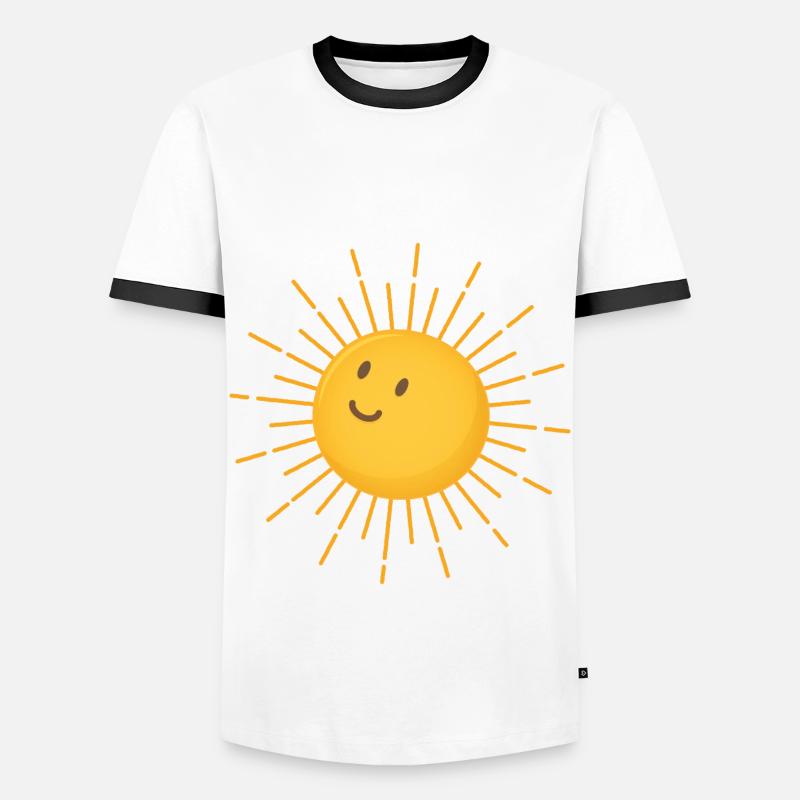 Sonne - Männer Kontrast-T-Shirt - Weiß/Schwarz