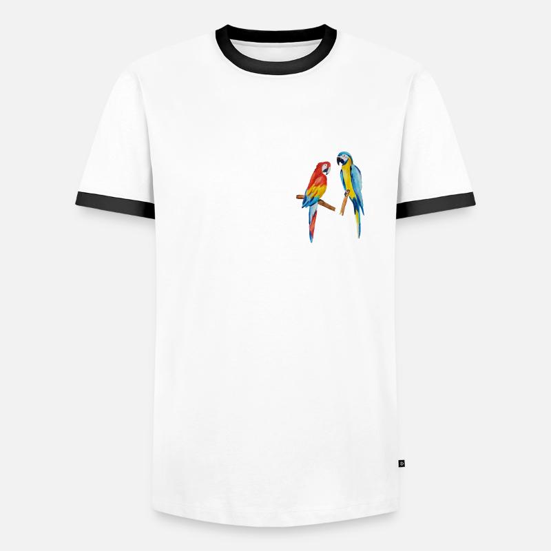 parrots - Men's Ringer Shirt - white/black
