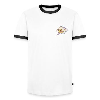 Pensée à des virus colorés - T-shirt contrasté Homme - blanc/noir - Devant - AI Model Female 172 light (172cm) & AI Model Male 178 dark (178cm)