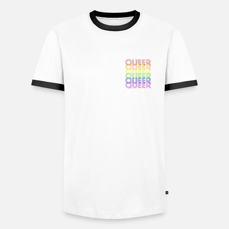 queer rainbowdesign - Männer Kontrast-T-Shirt - Weiß/Schwarz