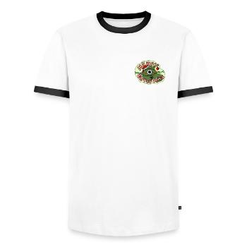Merry CRISP Mas - T-shirt contrasté Homme - blanc/noir - Devant - AI Model Female 172 light (172cm) & AI Model Male 178 dark (178cm)