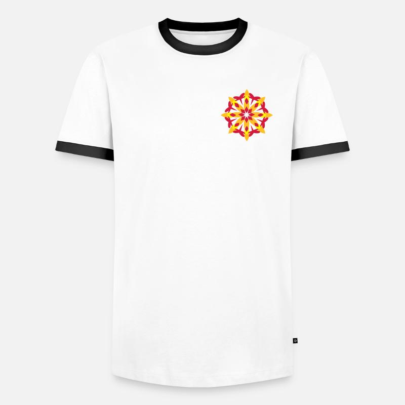 A floral pattern - Men's Ringer Shirt - white/black