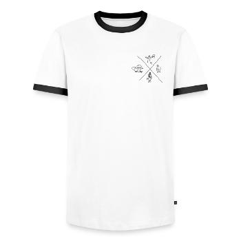 Doodle Core - Men's Ringer Shirt - white/black - Front - AI Model Female 172 light (172cm) & AI Model Male 178 dark (178cm)